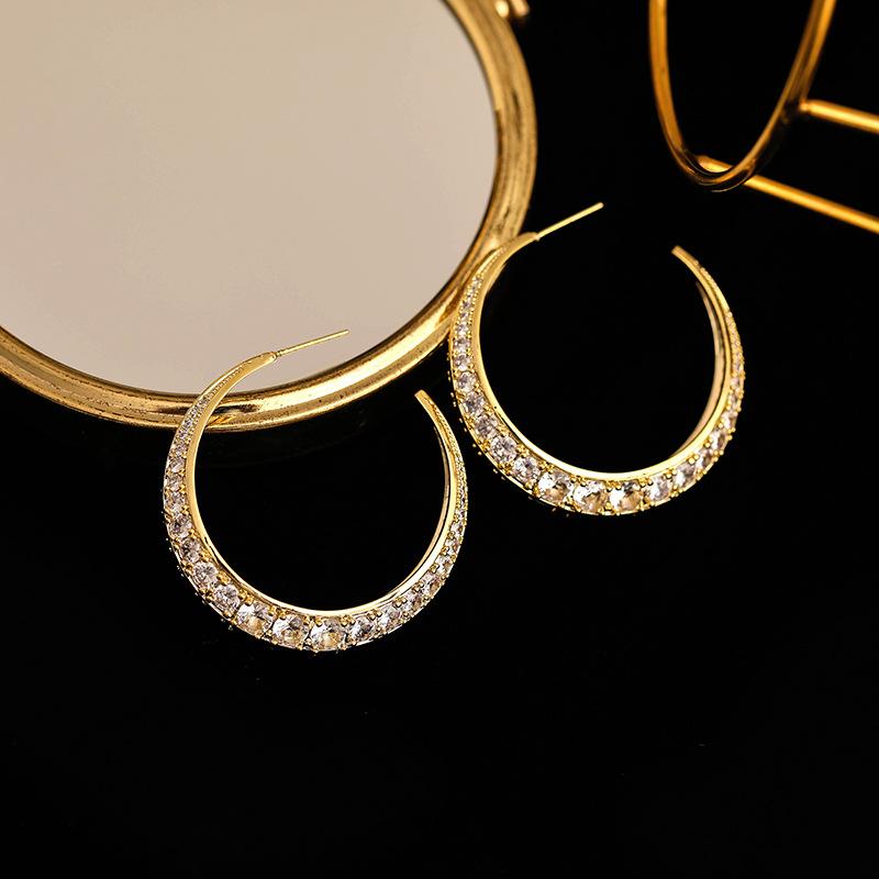 

Серьги Wind Серьги Temperament Light Luxury Серьги Exaggerated C-образной формы Большие круглые серьги 14k