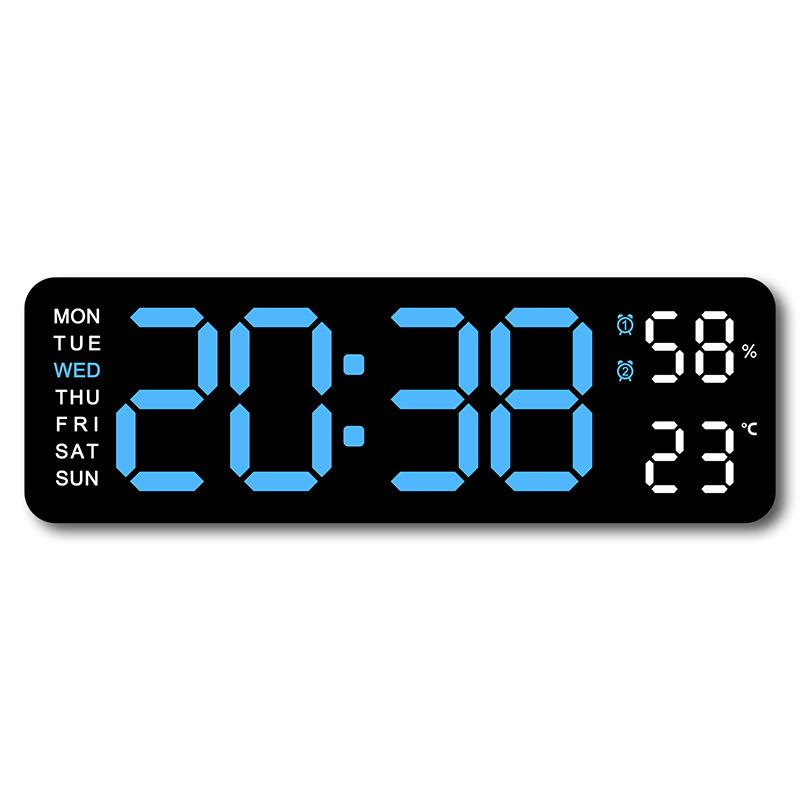 5503 Multi-Function Electronic Alarm Clock - Large Font, Rectangular Design, Wall-Mountable or Stand-Alone