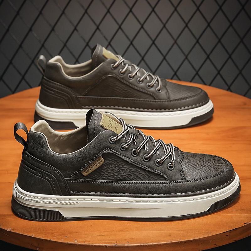 Men's Shoes Spring 2024 New Leather Breathable Versatile Casual Flat Shoes One Pedal Work Sports Little White Tide Shoes