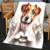 1 szt. Jack Russell Terrier Than Love Print Koc Materiał Flanelowy Miękki Ciepły na Wszystkie Pory Roku, Dom Kemping Pikniki Na Zewnątrz
