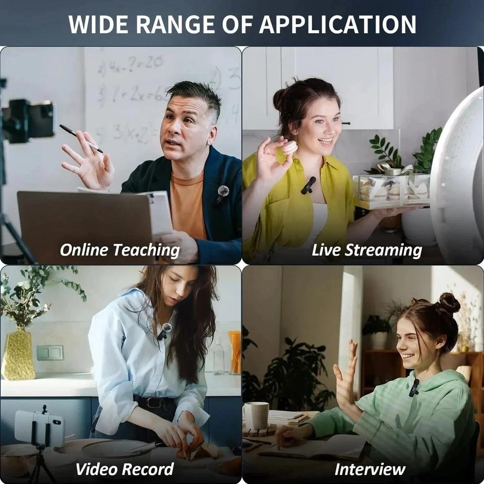 New Wireless Lavalier Microphone Portable Audio Video Recording Mini Mic for Ios Android 3.5mm Live Broadcast Gaming Phone Mic