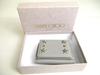 Authentic Jimmy Choo Plastic Stars Gray Leather Trifold Wallet Compact Wallet NEMO #a354  Refurbished