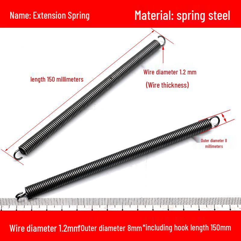 1.2mm Wire Extension Spring with Hook - Soft Tensile Force Spring Accessory