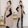 Autumn and Winter Women's Solid Color Vest Hooded Loose Long Windproof Warm Sleeveless Women's Jacket