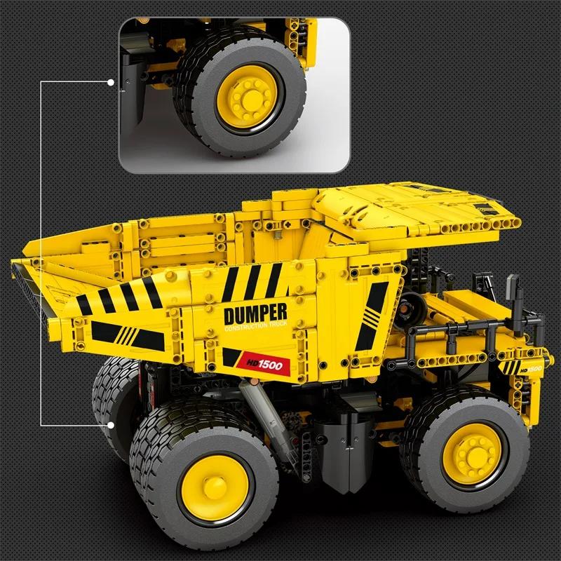 Non-Toxic 1622Pcs Mining Dump Truck Building Blocks City Engineering Car Model Bricks Technology Rc Car Model Children'S Diy Toys Gifts