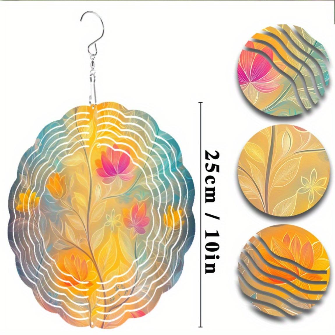 

Металлический ветряной спиннер 10 дюймов, красочный цветочный декор для сада, вращающийся на 360 градусов крюк, украшение для улицы, патио, лужайки, двора, динамичный дизайн с листьями и цветами 01A