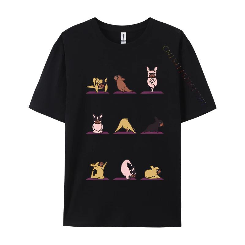 Frenchie Yoga Tshirt Vintage Hip Hop Tops Shirts for Boys Cotton Top Tshirts On Sale Black Shirt Men Graphic Tees