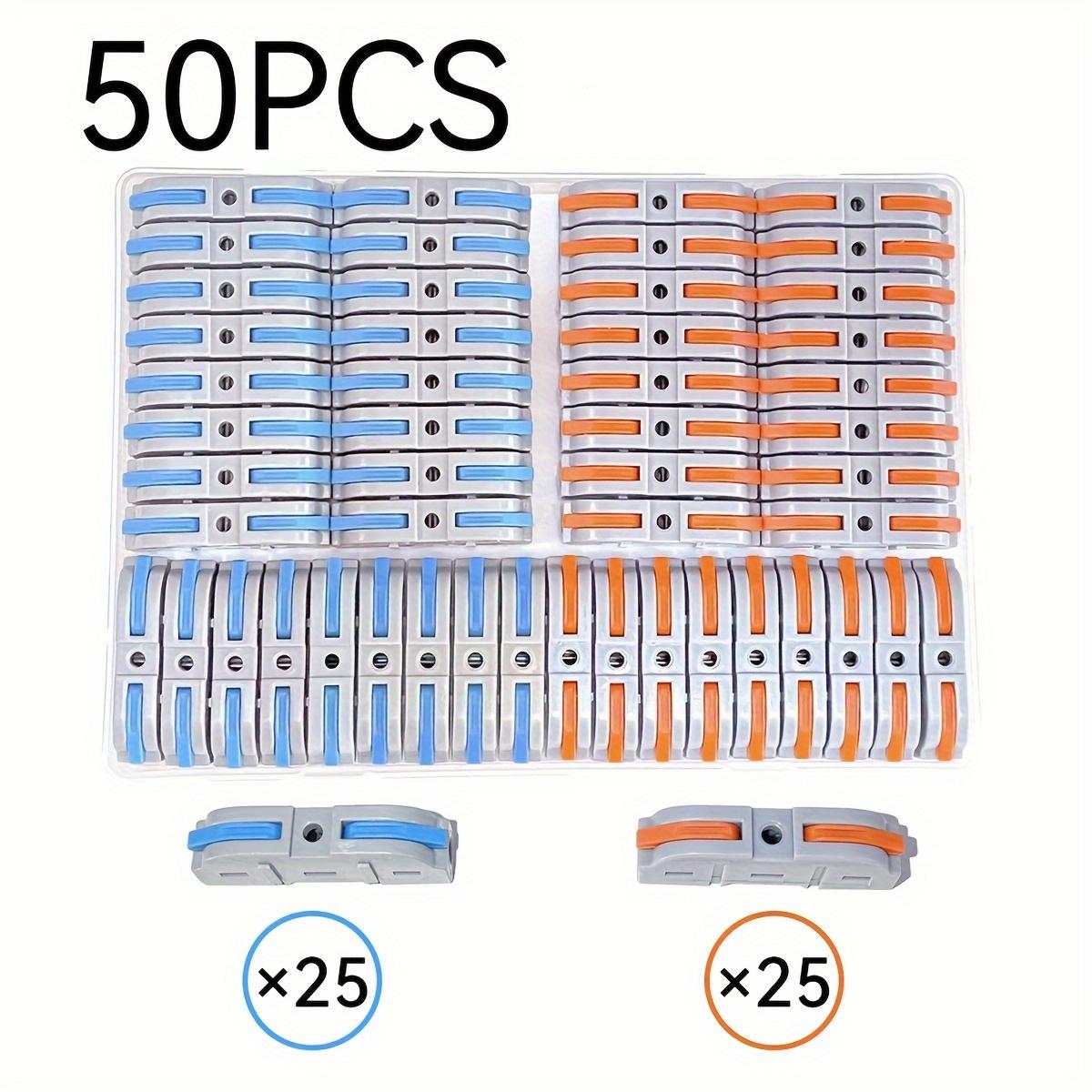 

Важельні з’єднувачі для проводів Набір вбудованих з’єднувачів для проводів із 50 елементів для швидкого з’єднання. Компактне з’єднання електричних з’єднувачів.