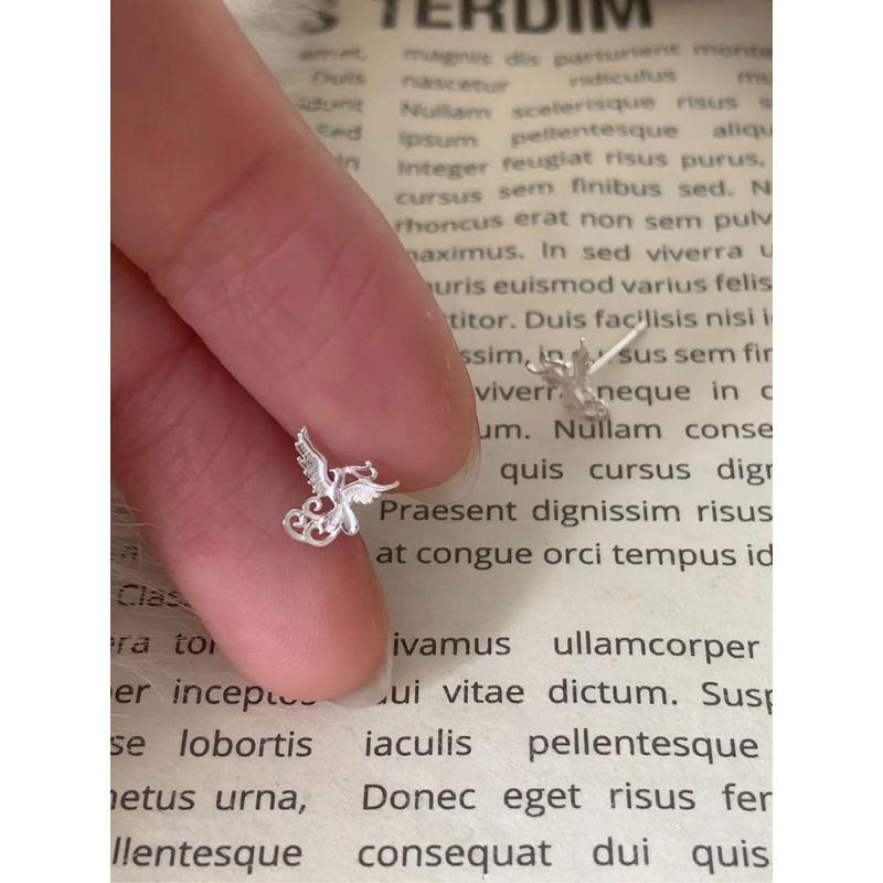 

Phoenix Stud Earrings Female Niche Style Design Sense Earrings Sterling Silver Ear-Caring Wash Sleep No Need to Take off Personalized Ear Jewelry Pair of silver Phoenix Earrings