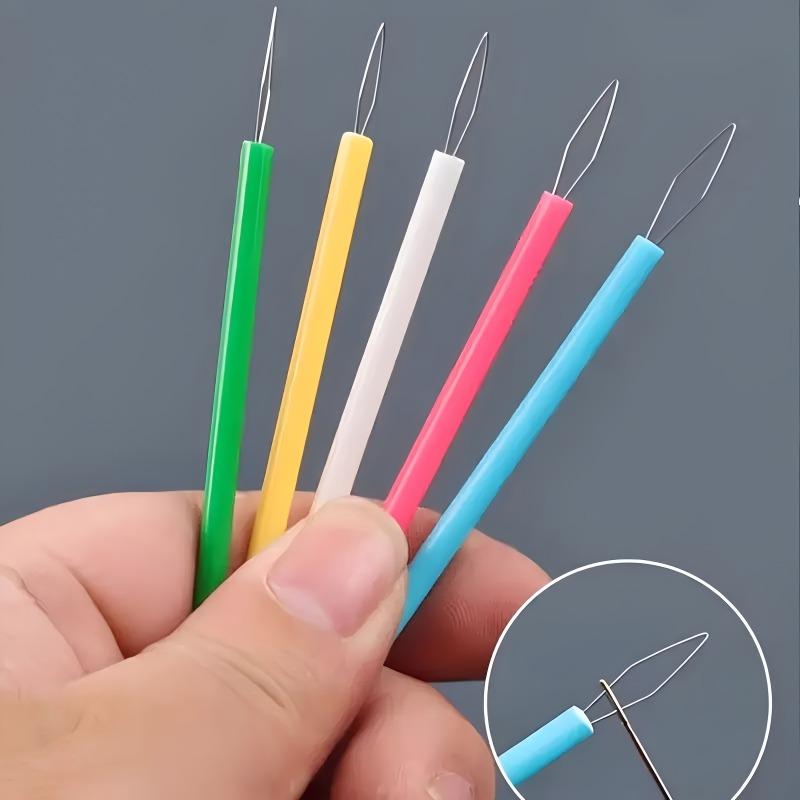 4pcs Set of Colorful Plastic Threaders - Cylindrical Threading Tools, DIY Sewing Accessories, Convenient Needle and Thread Threader, Suitable for Bead