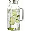 Glass Water Pitcher, 2 Liter/68 oz Square Glass Pitcher with Lid and Handle, Clear Heat Resistant Glass Water Jug Carafe Juice Container for Hot Tea