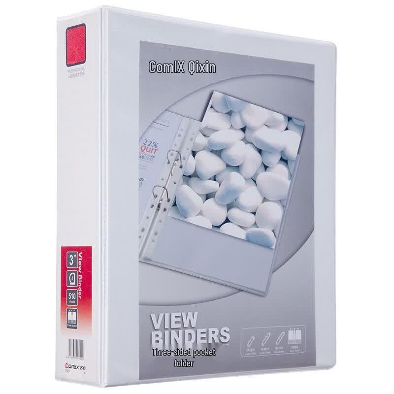 Qixin A0239 A4 4-Hole D-Ring Pocket Folder, 10-Pack