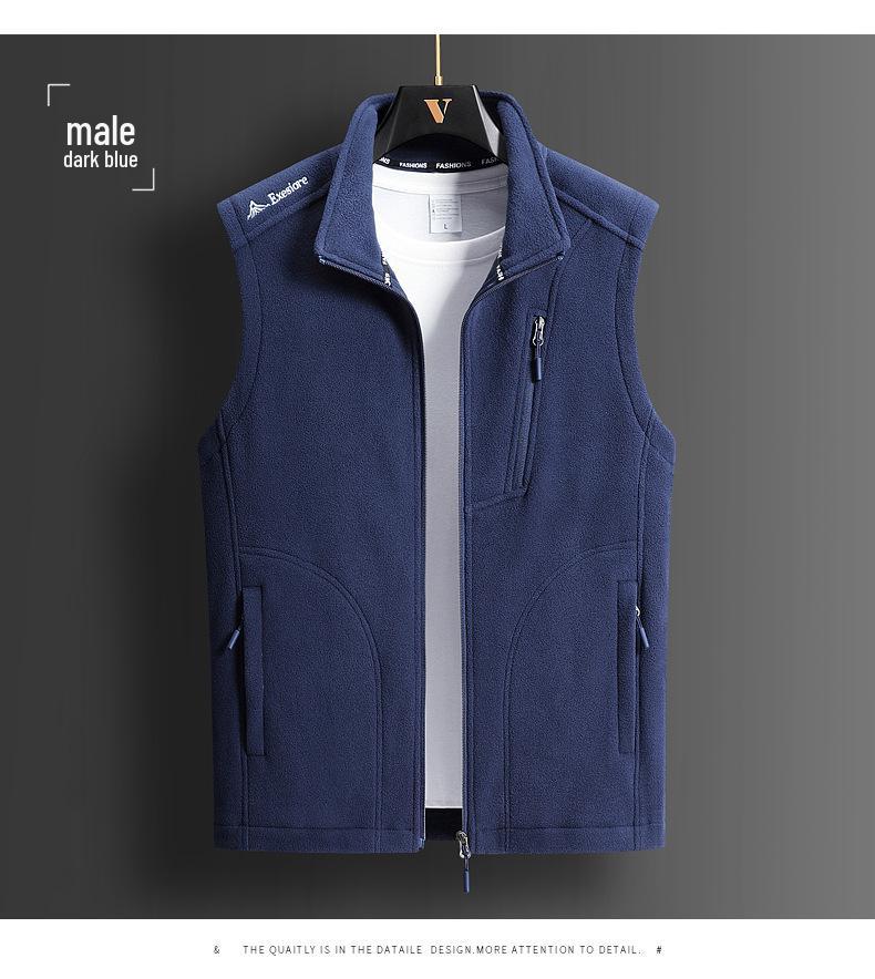 

Унісекс Зимовий Флісовий Жилет Великого Розміру - Теплий Безрукавний Верхній Одяг для Занять Спортом на Відкритому Повітрі зі Стійкою XL