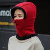 Thickened Knitted Scarf Hat Zipper Knitted Balaclava Cap Soft Hooded Thermal Cap  Autumn