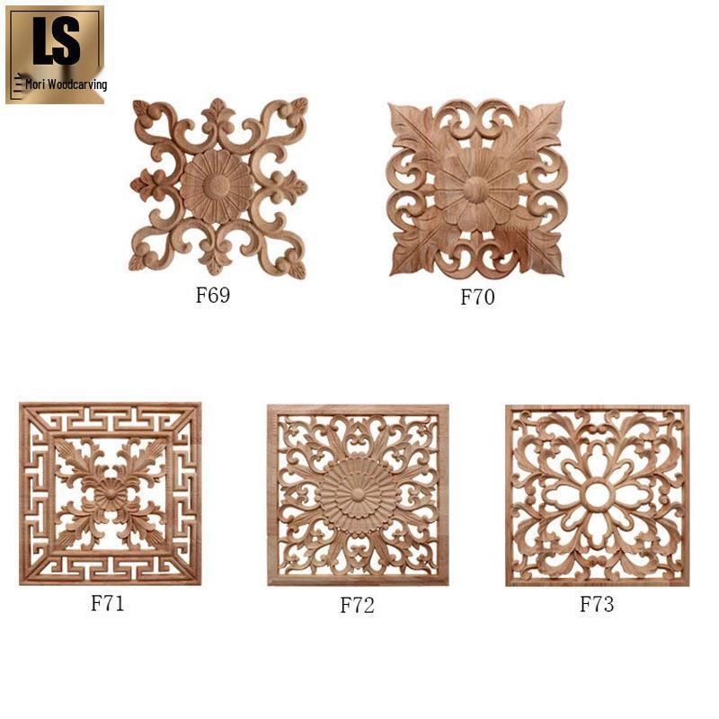 Деревянные резные европейские мебельные аксессуары Lansen Dongyang: Декор полый шкафной двери из массива дерева. Model F72 15x15 cm