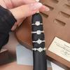 Exquisite Light Luxury Niche High-End Single Diamond Brushed Opening Ring Women'S Fashion Super Flash Diamond Ring