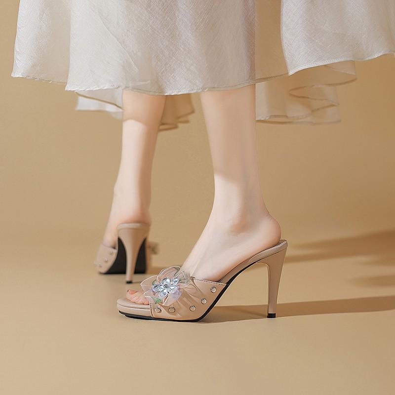 Fashion High Heels New Versatile Platform Outside Wear Sandals and Slippers Flip Slippers for Women