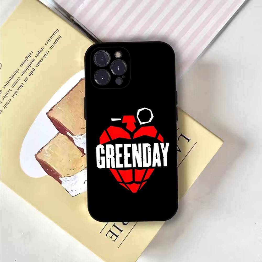 G-Green Day Phone Case For iPhone 6,17,16,15,14,13,12,11 Plus,Pro Max,XS,X,XR,SE,Mini,8,7,Soft Silicone Black Cover