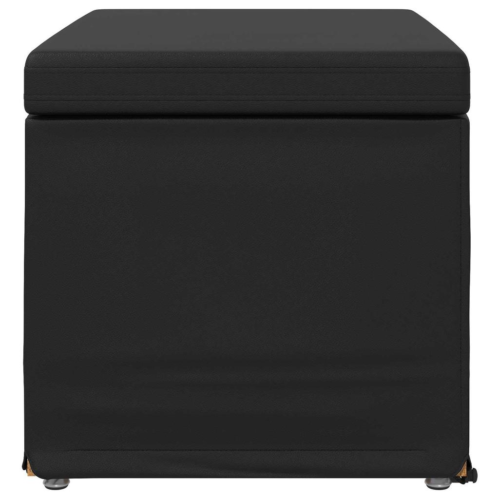 Black Stool 61 x 41 x 40 cm Faux Leather and Engineered Wood