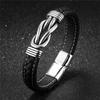 European & American Titanium Steel Men's Punk Leather Bracelet