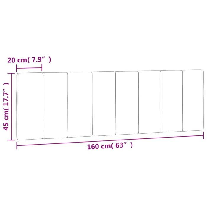 VidaXL Coussin de Tête de Lit, Oreiller de Tête de Lit avec Bandes Auto-agrippantes, Coussin Rembourré Chambre à Coucher, 374677