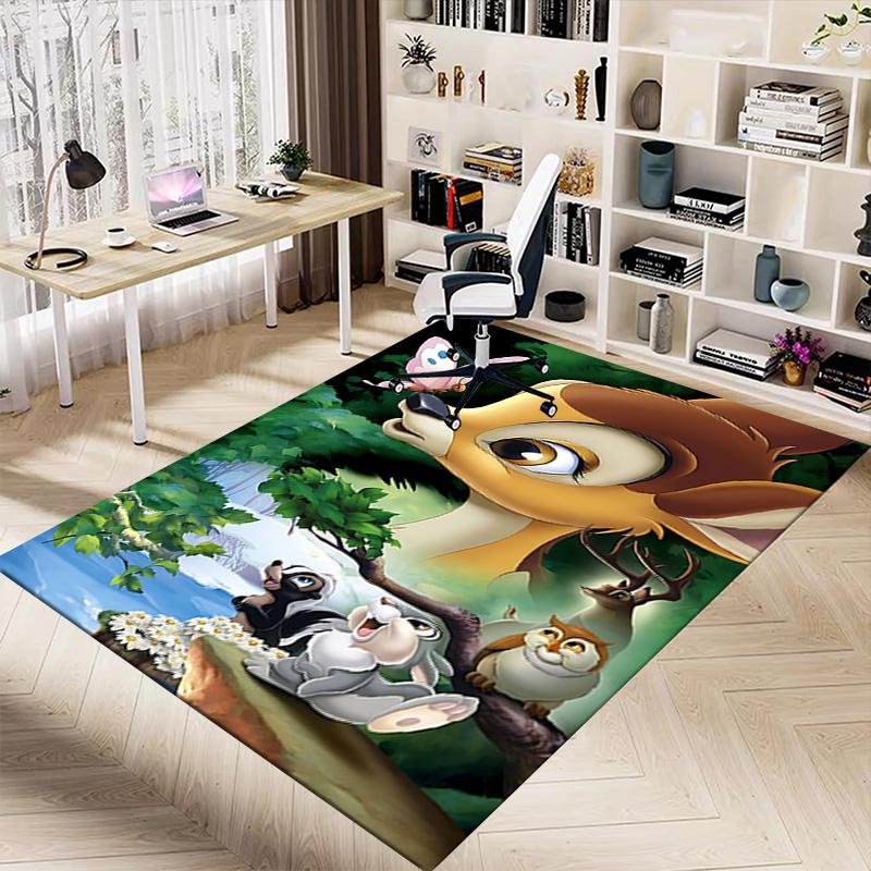 1pc Bambi Thumper Adventure Carpet for Playroom Bedroom Living Room Sofa Home Decor,kids Game Area Rug Non-slip Floor Mat Y72938