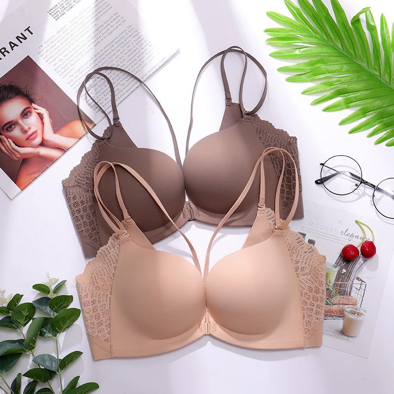 The New Seamless Steel-rimless Bra Is Comfortable To Gather and Close the Sub-breasts, Smooth-faced and Beautiful Back Underwear, Women's Medium 