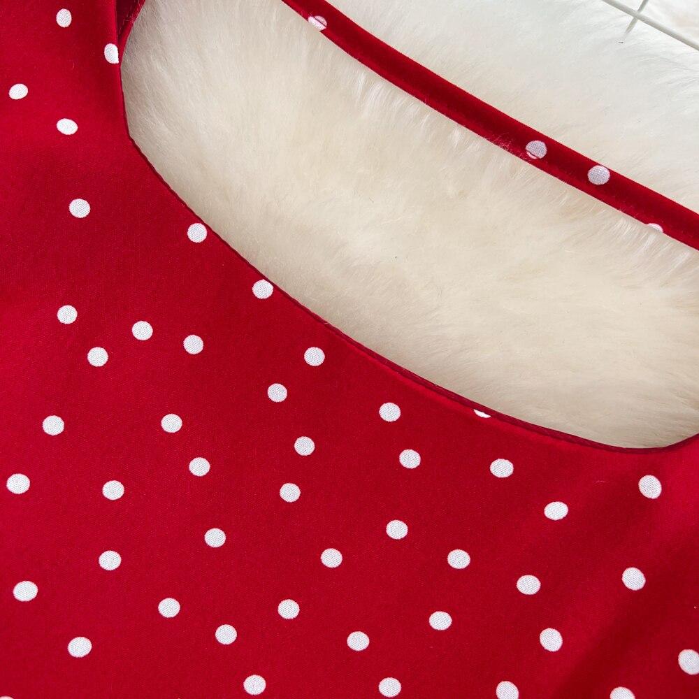 Seaside Holiday Backless Super Sexy Square Collar Slim-fitting Sleeved Mid-length Split Dot Dress