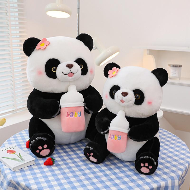 Panda Milk Cute Bottle Plush Toy Cartoon Doll Girls Kids Sleeping Gift Companion