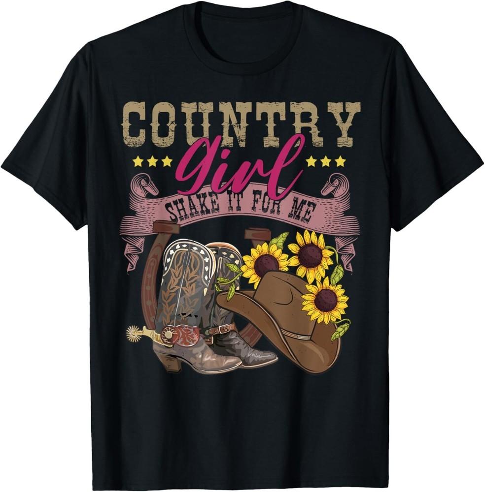Shakes It For Me Country Music Cowgirl Boots Shirt Sunflower Gift Unisex T-Shirt