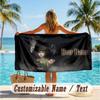 Custom Text Beach Towel, Soft Absorbent Swimming Multi-use TowelFran Bow