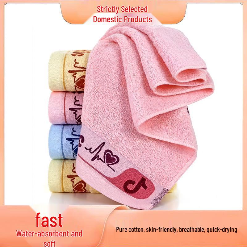 Förtjockad absorberande luddfri ansiktshandduk i ren bomull - Mjuk tvättlapp för daglig hushållsanvändning