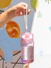 550ml Plastic Water Bottle Portable Sports Cup With Anti Drop Rope Outdoor Water Container Color Transparent Cute Straw Cup