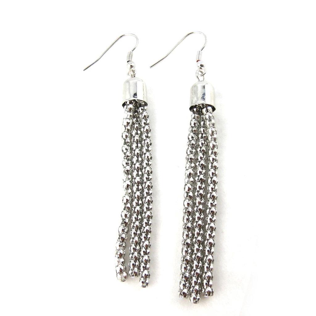Les Trésors De Lily [N1104] - Silver 'Choreography' Designer Earrings (geometric)
