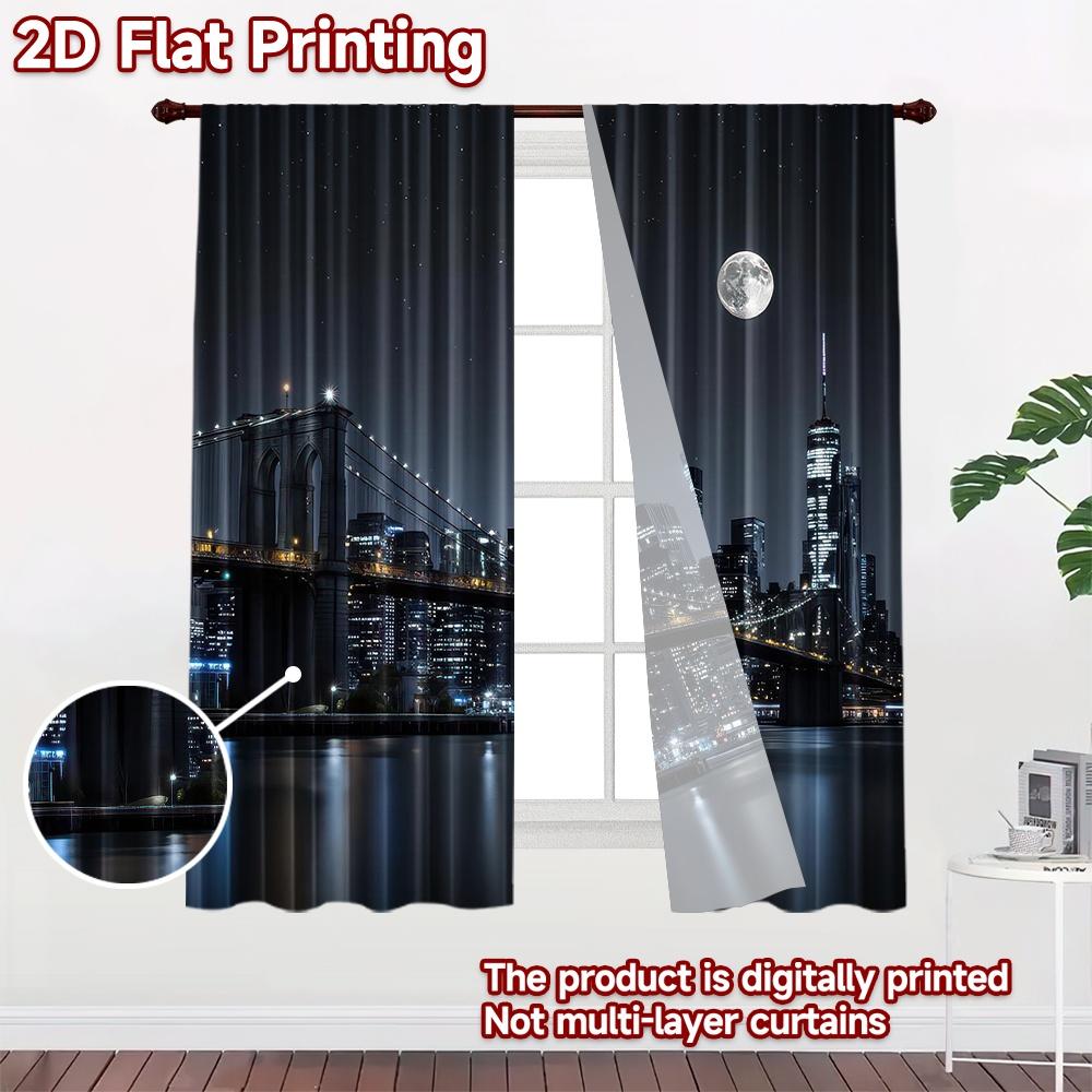 2D Flat Photography Backdrop Tapestry City Night Skyline 100% Polyester Family Party Decoration Perfect for Suitable for