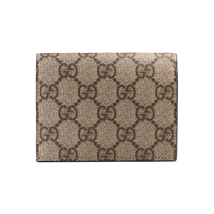 Gucci 3D Cherry Decorative Logo Double Fold Canvas And Leather Card Holder Wallet Women Wallet Ebony Red 476050-K9GXT-8694