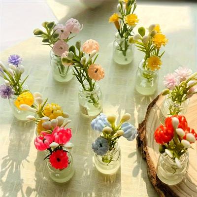 Blumen Leuchtendes Glasflaschen-Ins-Stil DIY Kreative Schreibtischdekoration Hausgemachte Auto-Innenraumdekoration
