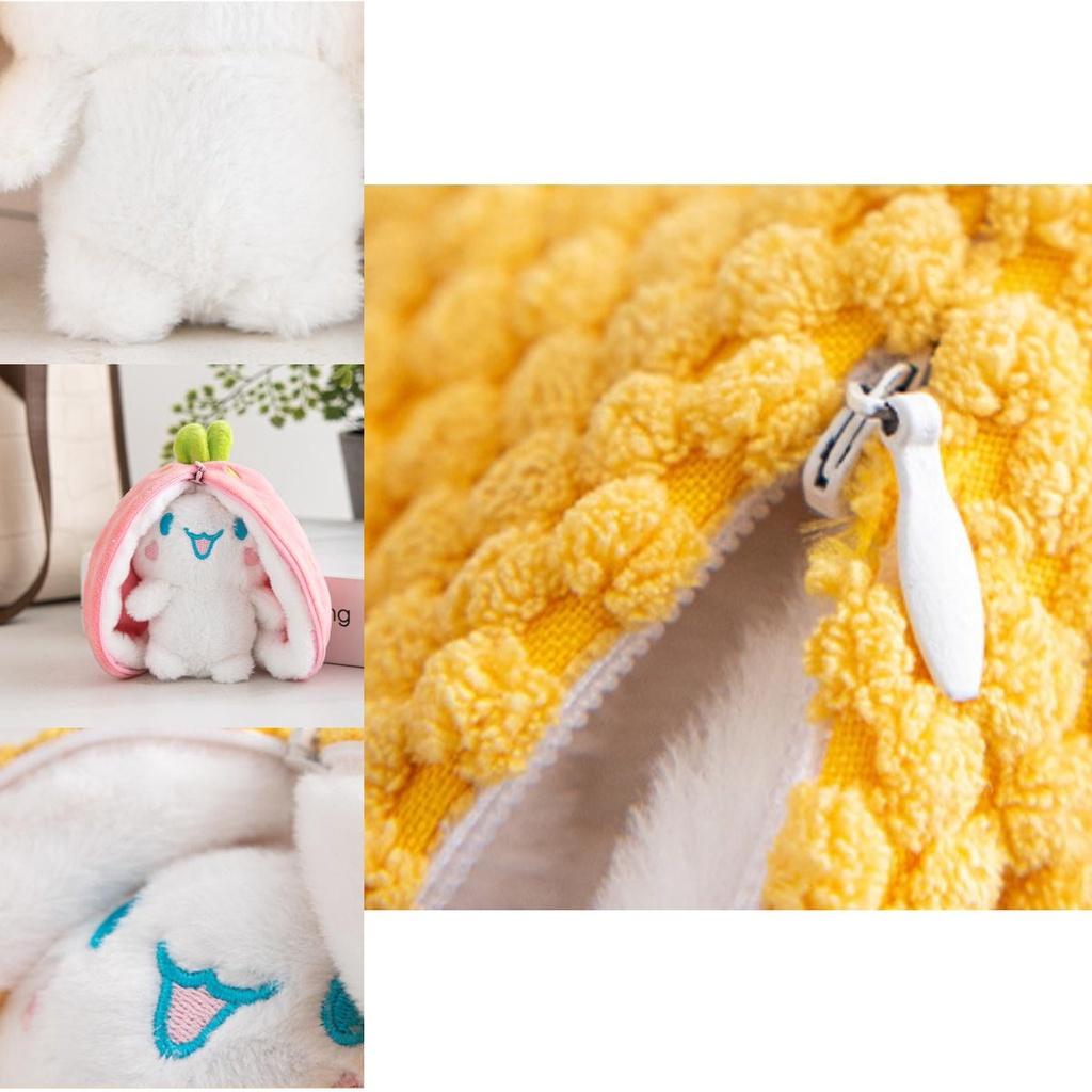 Adorable Strawberry And Cinnamon Dog Keychain Plush Toy For Car Interior And Backpacks 15cm