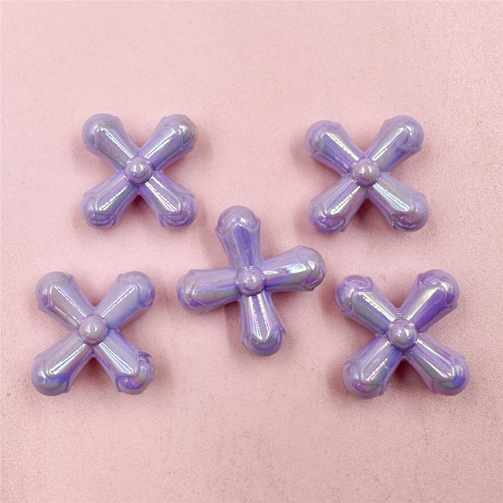 Kreuz Schmuck Anhänger 5 Stück Perlen Zubehör 24,7*24,3mm DIY Buntes Perlenzubehör Acryl
