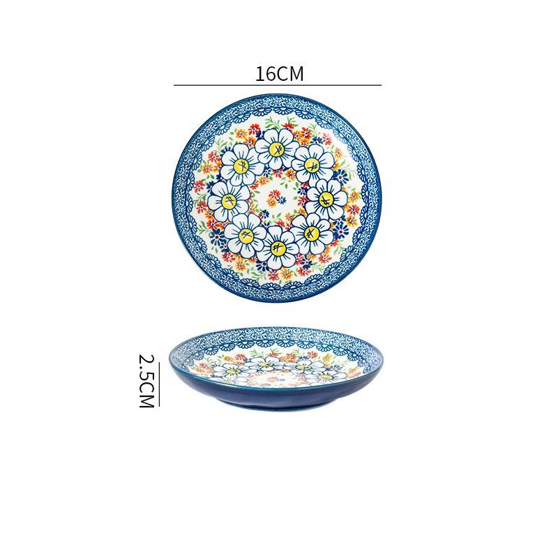 Ceramic bone plate household 6.5 inch small plate cold dish fruit Dim sum plate spit bone dregs plate snack plate 6.5 Inches