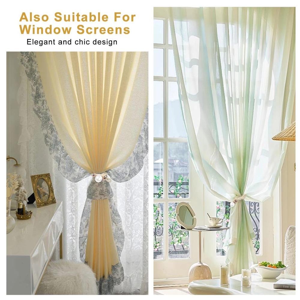 2pcs Polyester Hanging Ball Tiebacks Tassel Fixings Rope Curtain Fasteners  For Home, Bedroom