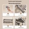 No-Drill Foldable Bathroom Towel Rack with Hooks and Storage Shelf