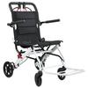 17.7 Inches Transport Wheelchair Lightweight Foldable Wheelchair Portable Aluminum Alloy Travel Wheelchair with Handlebar Brake Lever for Adults