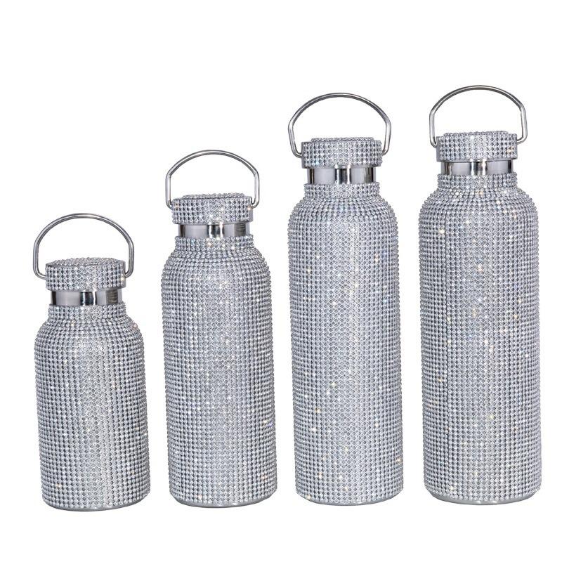 Diamond Cup Double Stainless Steel Thermos Cup With Chain Diamond Water Cup Fashion Gift