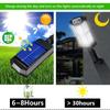 Solar Powered Security Light Motion Activated 3 Lighting Modes Weatherproof Construction for Outdoor Wall Garden Garage Lighting