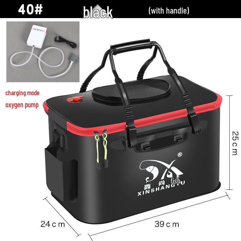 Zusammenklappbare Lebendköderbox zum Angeln - Verdickter Fischbehälter und Zubehör.