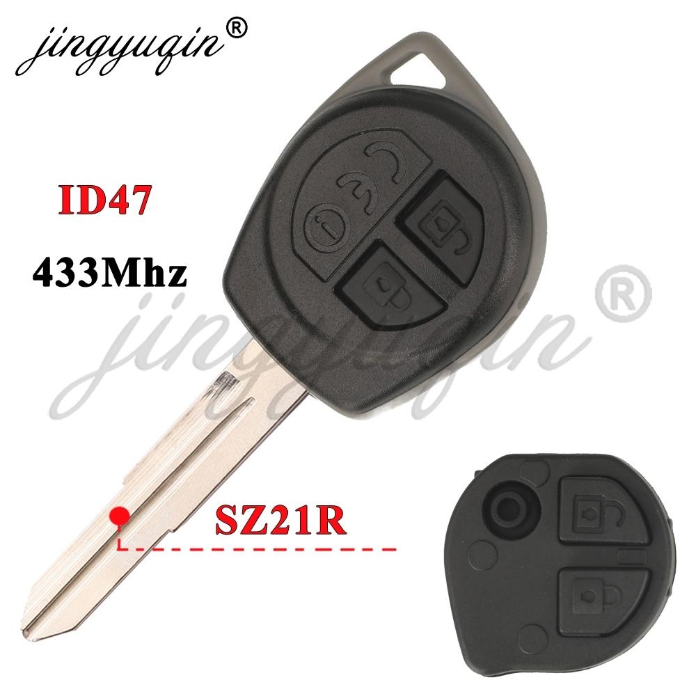 jingyuqin 433MHz FSK ID47 Remote Car Key Fob for Suzuki Swift RX4 2015-2020 37145-62R10 Cross Ignis 2017-2020 37145-62R11 2BTN Swift 37145-62R10