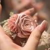 Gola Gargantilha Rosa Estilo Francês Tecido Doce Texturizado Gargantilha Única Flor de Renda Gargantilha Mulheres