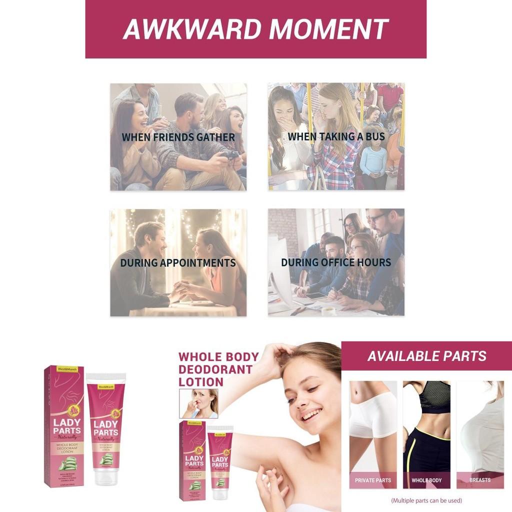 West Month Gentle Deodorant Cream For Underarms With Fresh Clean Scent For Odor Control