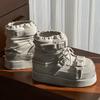 Winter Short Snow Boots Woman Cross Lace Up Round Toe Wool Warm Flat Platform Shoes Women Cow Suede Ankle Boots For Women